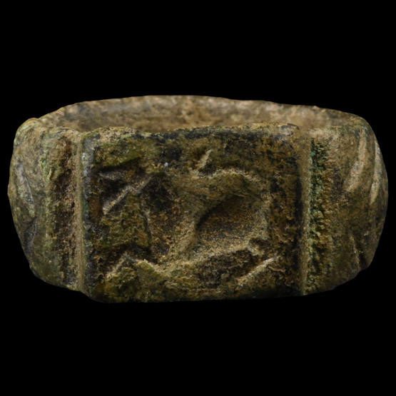 Roman Bronze Ring with Gryphon