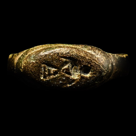 Merovingian Bronze Ring with Female Figure