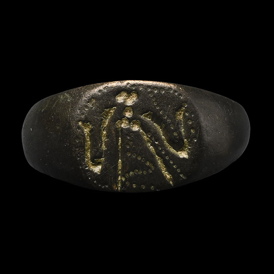 Medieval Bronze Ring with Mother Goddess