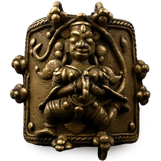 Sacred Copper-alloy Bracelet Plaque with Hindu God