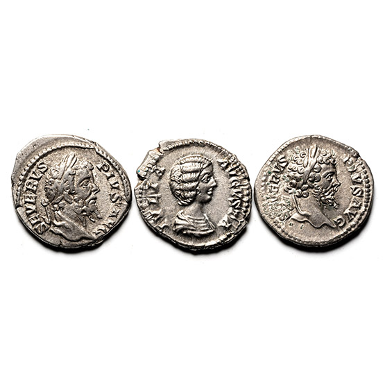 Group of Three [3] Roman Imperial AR Denarii.