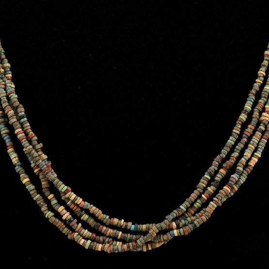 Egyptian Multi-Stranded Mummy Bead Necklace