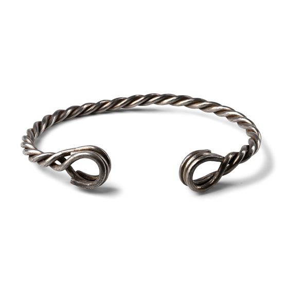 Large Celtic Style Twisted Silver Bar Neck Torc