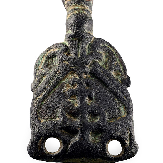 Anglo-Scandinavian Viking Bronze Skeletal Apex Stirrup Mount
