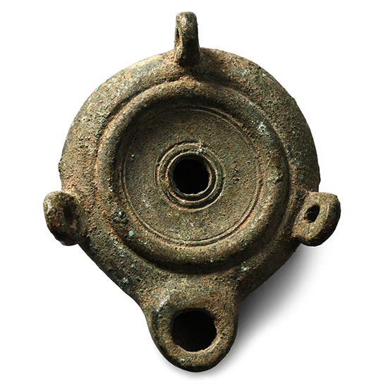 Roman Bronze Oil Lamp