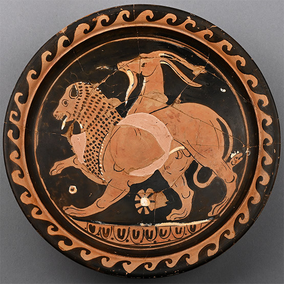 Greek Red-Figure Patera with Chimera