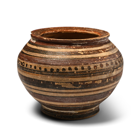 Greek Bowl with Crimson and Black Decorations
