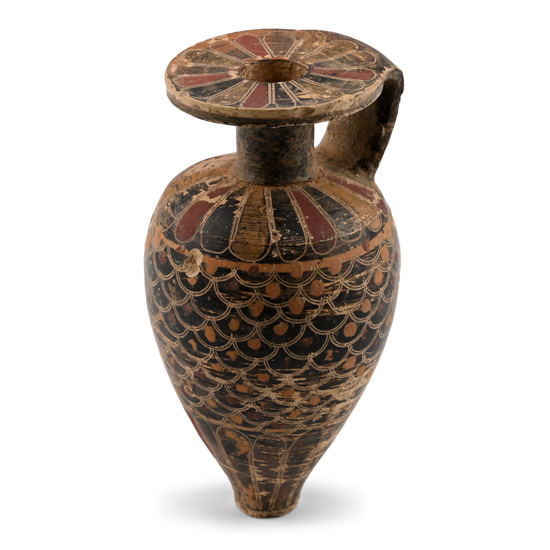 Proto-Corinthian Painted Terracotta Aryballos
