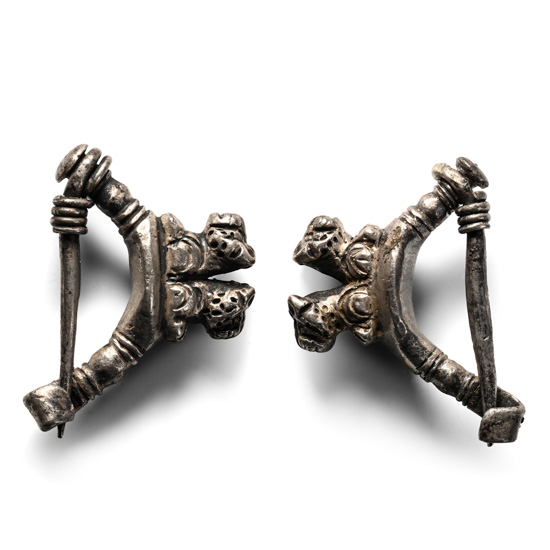 Achaemenid Silver Lion Brooch Pair