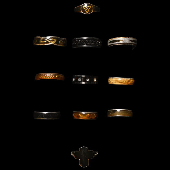 White Metal and Enamel Ring Collection