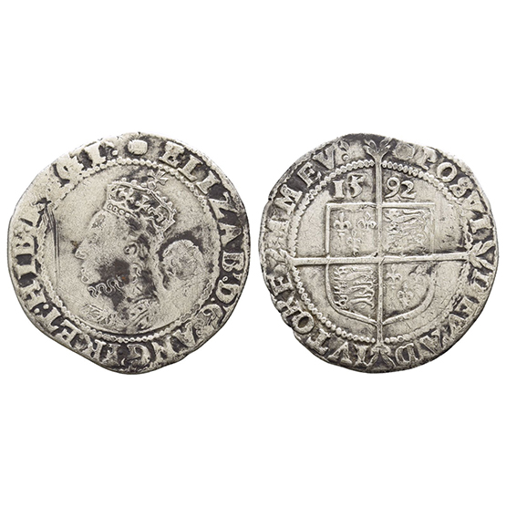 England. Tudor, Elizabeth I AR Sixpence.