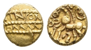 Celtic Britannia. Atrebates and Regni, Tincomarus AV Quarter Stater.