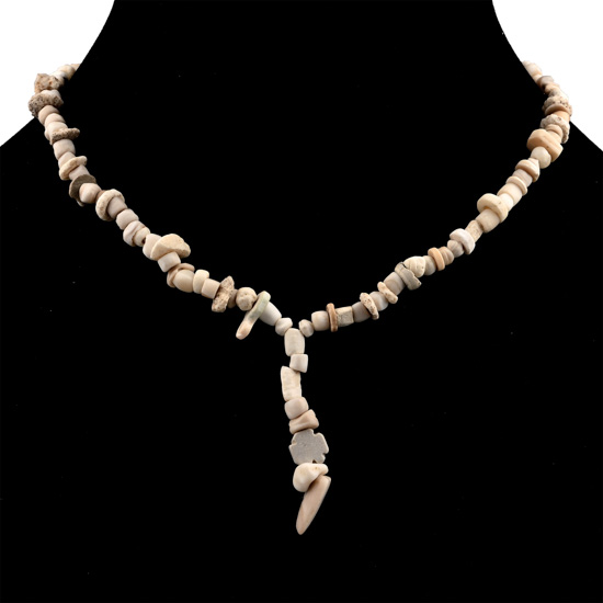 Western Asiatic Pale Stone Bead Necklace String