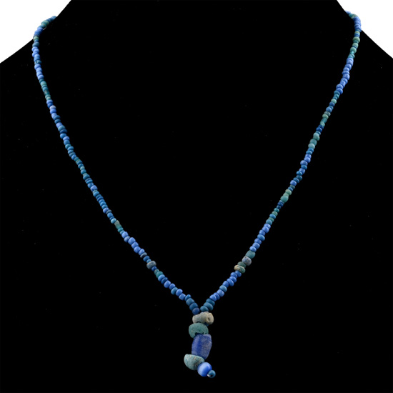 Roman and Other Blue Glass Bead Necklace String