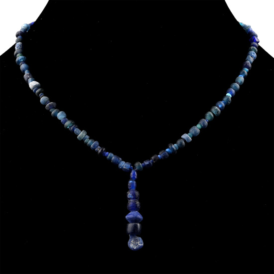 Roman and Other Blue Glass Bead Necklace String