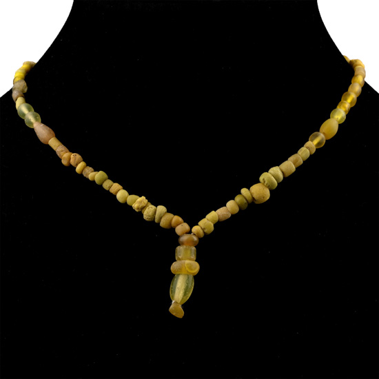 Roman and Other Yellow Glass Bead Necklace String