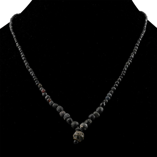 Roman and Other Black Glass Bead Necklace String