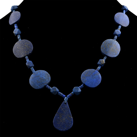 Bactrian Style Lapis Lazuli Coin-Shaped and Other Bead Necklace String