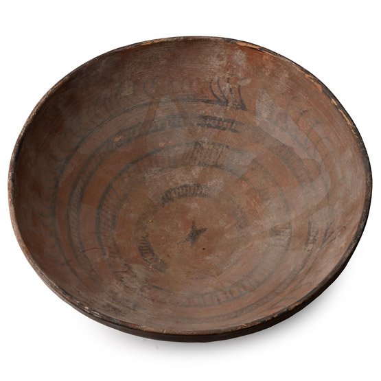 Large Western Asiatic Decorated Pottery Bowl