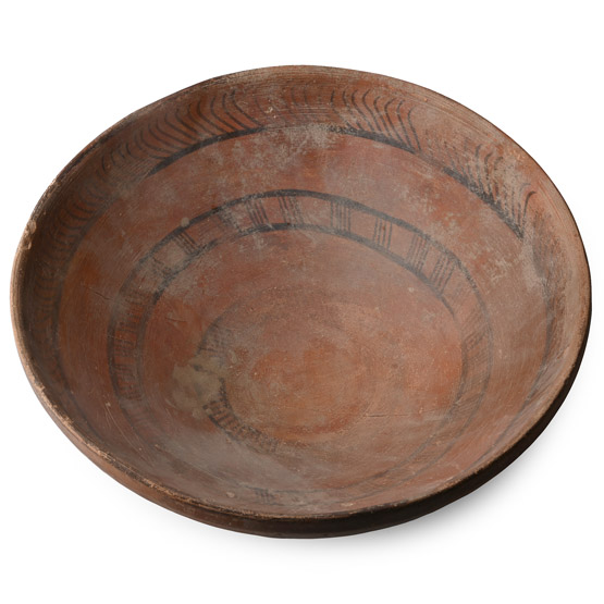 Large Western Decorated Asiatic Pottery Bowl