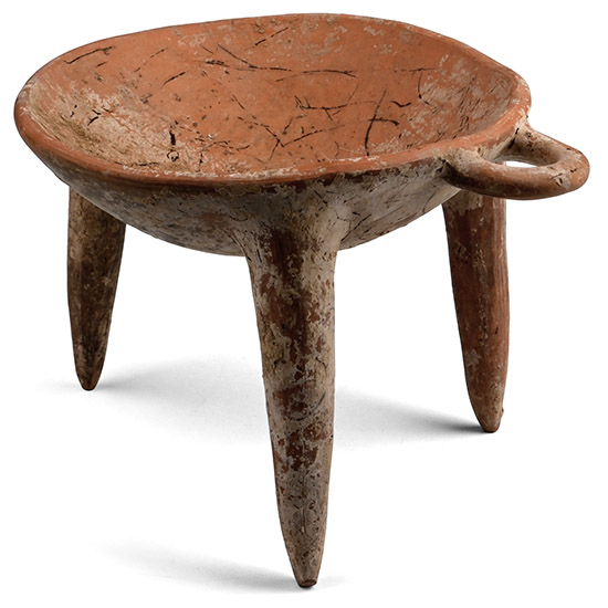 Western Asiatic Pottery Raised Tripod Dish