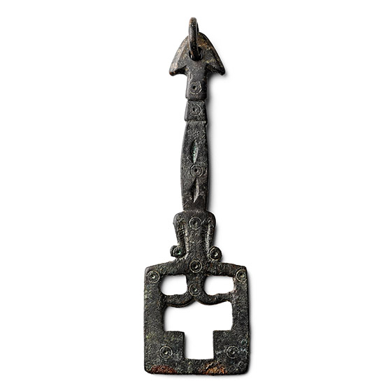 Viking Decorated Bronze Latch Key
