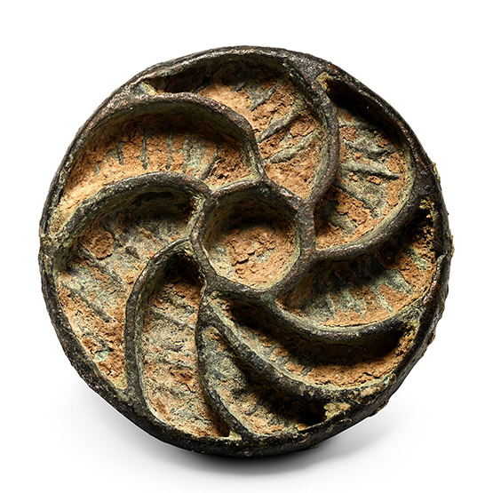 West Central Asian Bronze Stamp Seal with Sun-Whorl