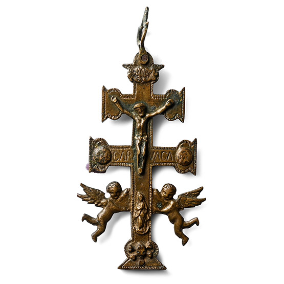 Caravaca de la Cruz Bronze Cross Pendant