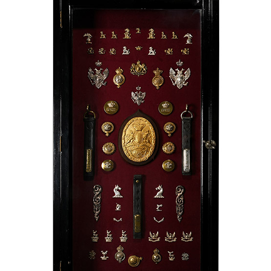 Wall Cabinet Containing a Queen Charlotte (1744-1818) Carriage Plate