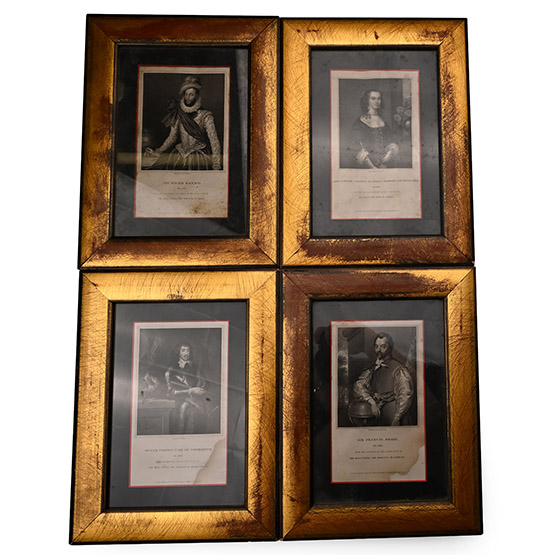 Gilt Framed Set of Historical Prints
