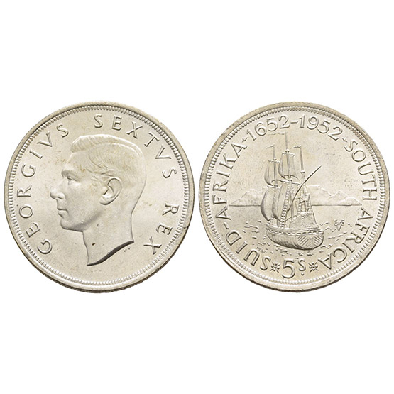 South Africa. George VI AR 5 Shillings.