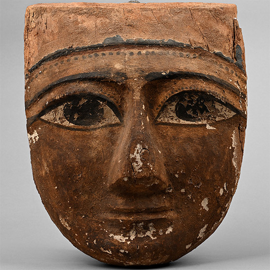 Egyptian Painted Wooden Mummy Mask