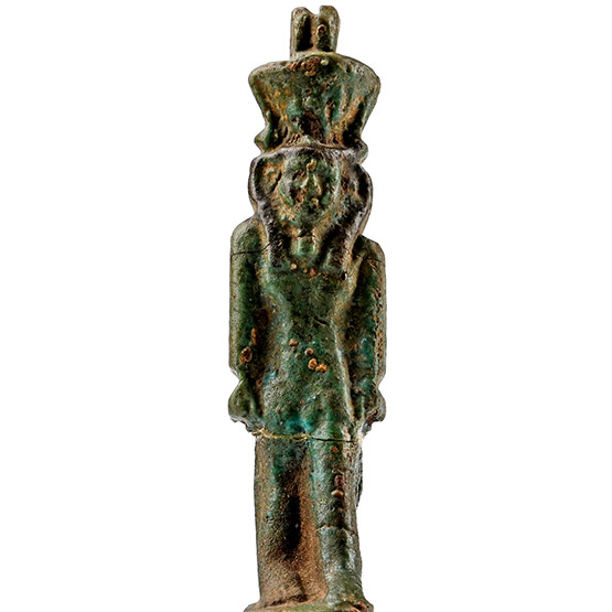 Egyptian Faience Figure of Nefertum