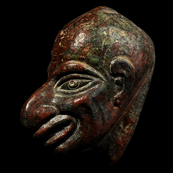 Roman Bronze Head of a Grotesque Dwarf
