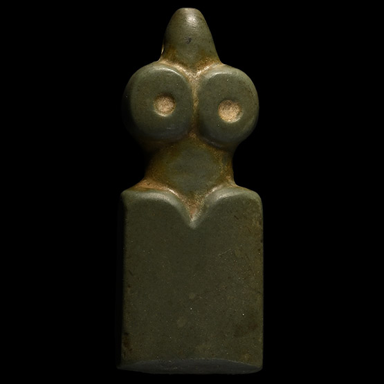 Sumerian Green Stone Eye Idol