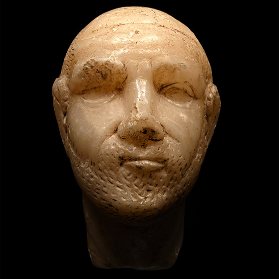 South Arabian Alabaster Male Head