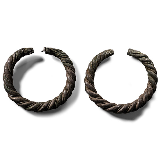 Western Asiatic Twisted Silver Bracelet Pair