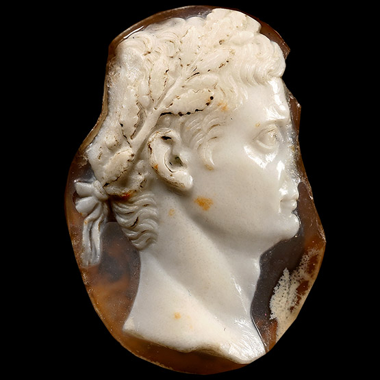 Roman Agate Cameo of the Emperor Augustus