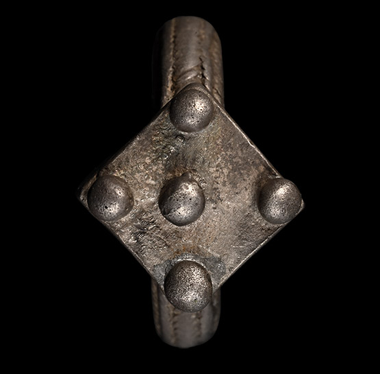 Roman Heavy Silver Ring with Square Plaque
