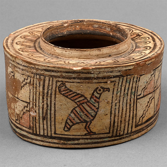 Indus Valley Terracotta Vessel with Birds and Geometric Designs