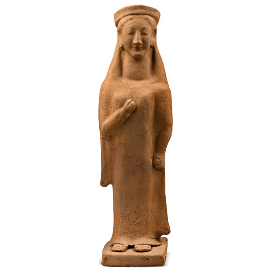 Large Greek Terracotta Figure of a Kore