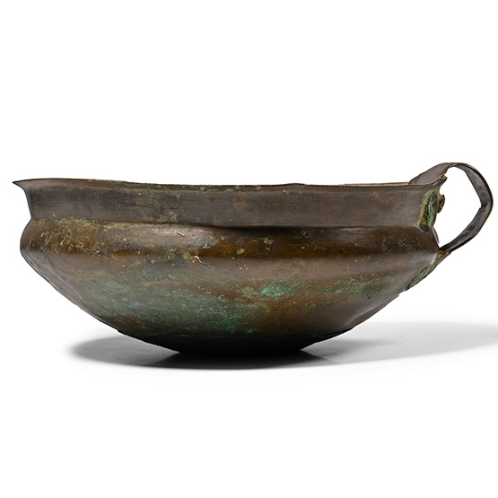 Bronze Age Decorated Bowl with Loop Handle