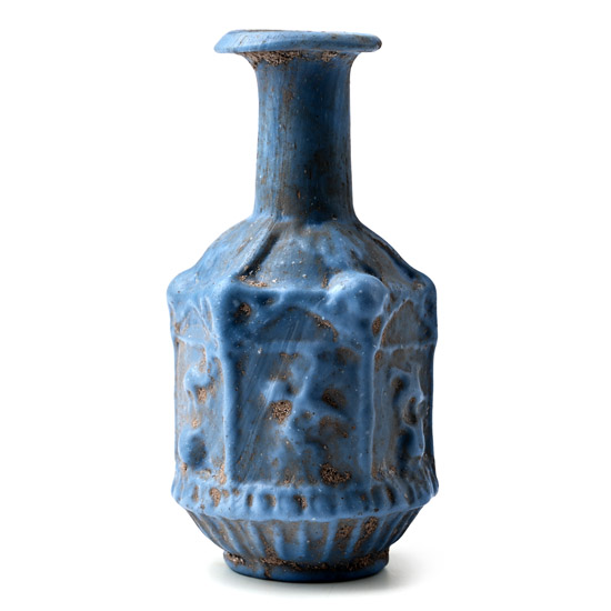 Roman Sidonian Opaque Light Blue Glass Flask