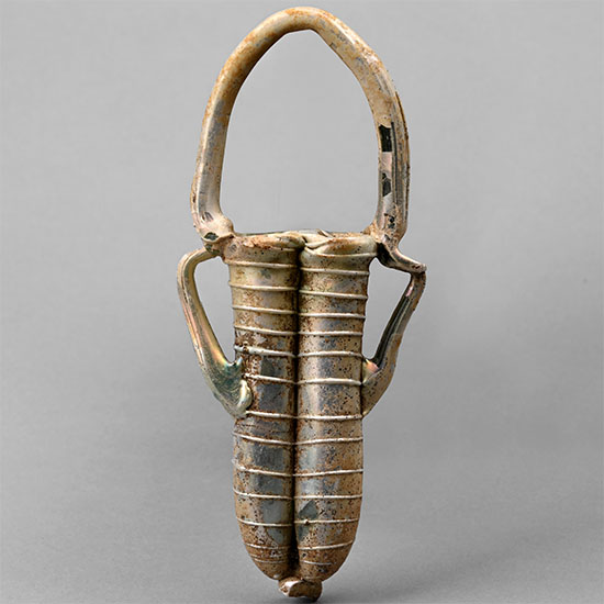 Roman Iridescent Glass Double Unguentarium