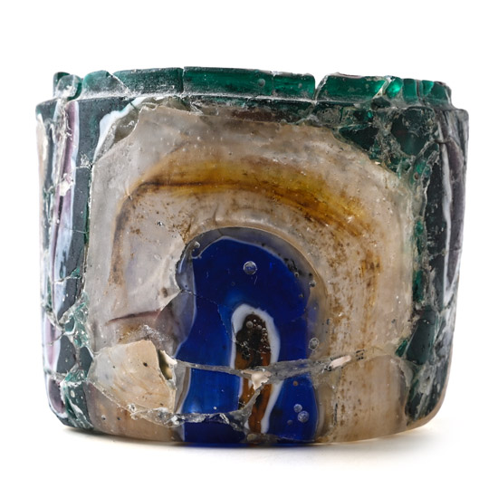 Roman Banded Glass Pyxis