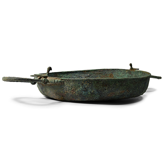 Greek Archaic Bronze Phiale with Handles