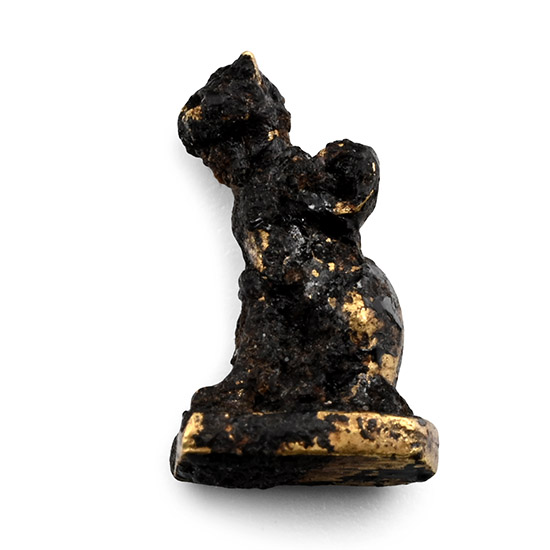 Egyptian Gold Bastet Seated Cat Amulet