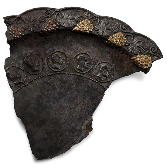 Bactrian Style Silver Dish Fragment with Hellenistic Portraits