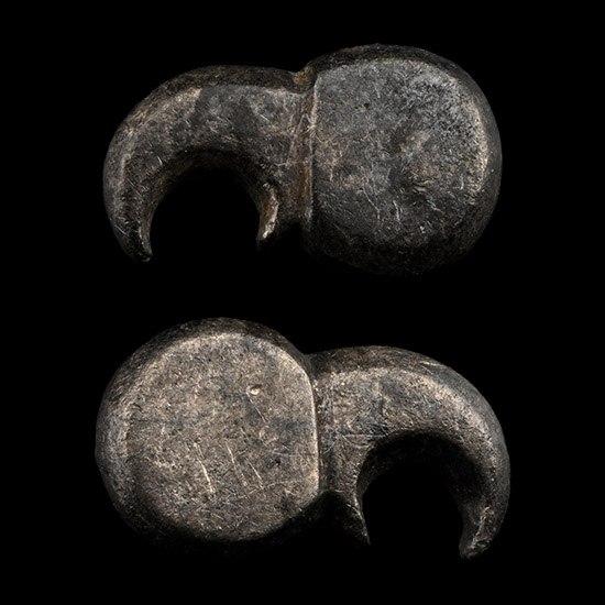 Ostrogothic Silver Raven-Headed Stud Pair