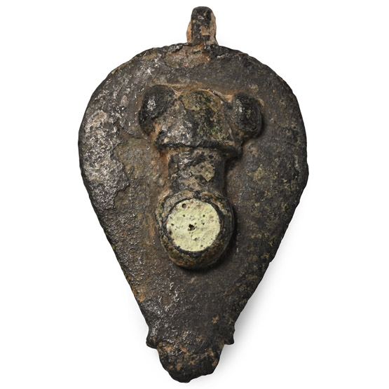 Roman Enamelled Bronze Phallic Seal Box Lid